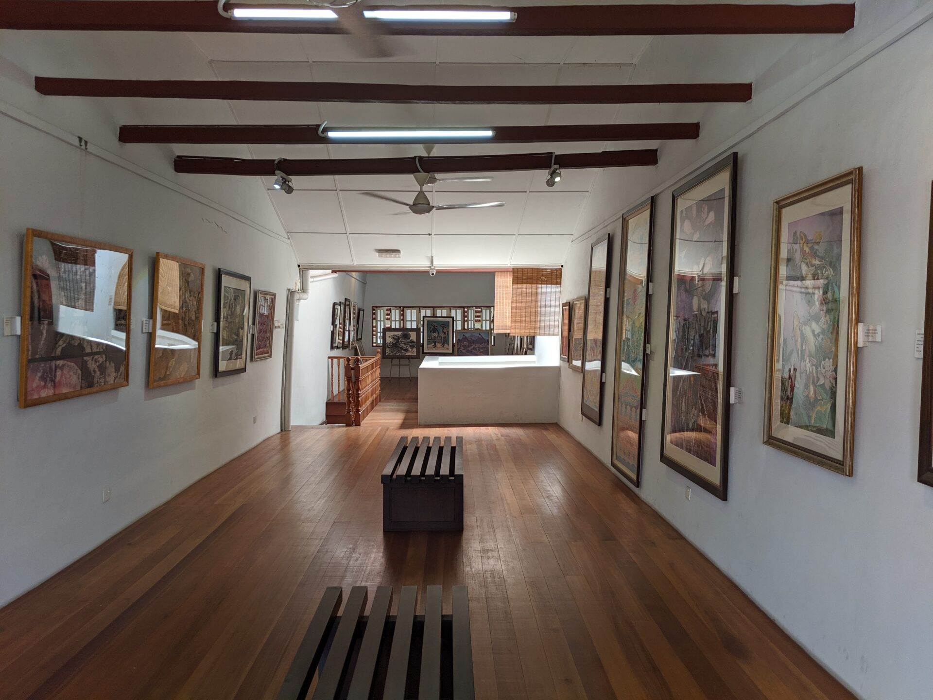 Batik paintings on display at the Batik Painting Museum on Armenian Street, Penang