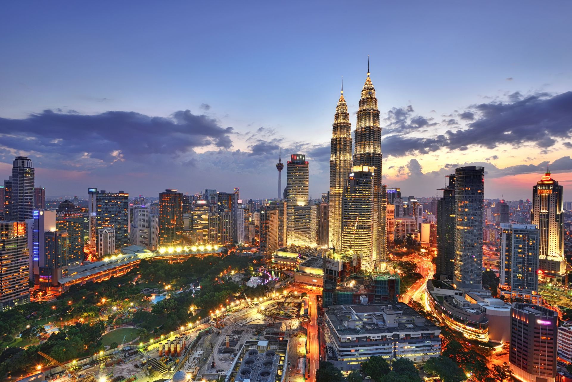 Open-air bar strip at Electric Boulevard in TREC entertainment complex, Kuala Lumpur