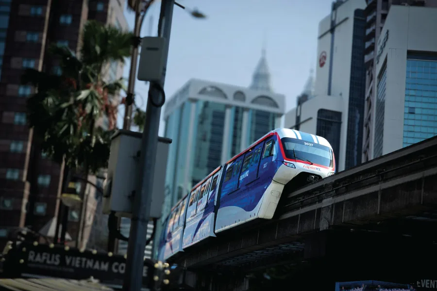 MRT train station in Kuala Lumpur