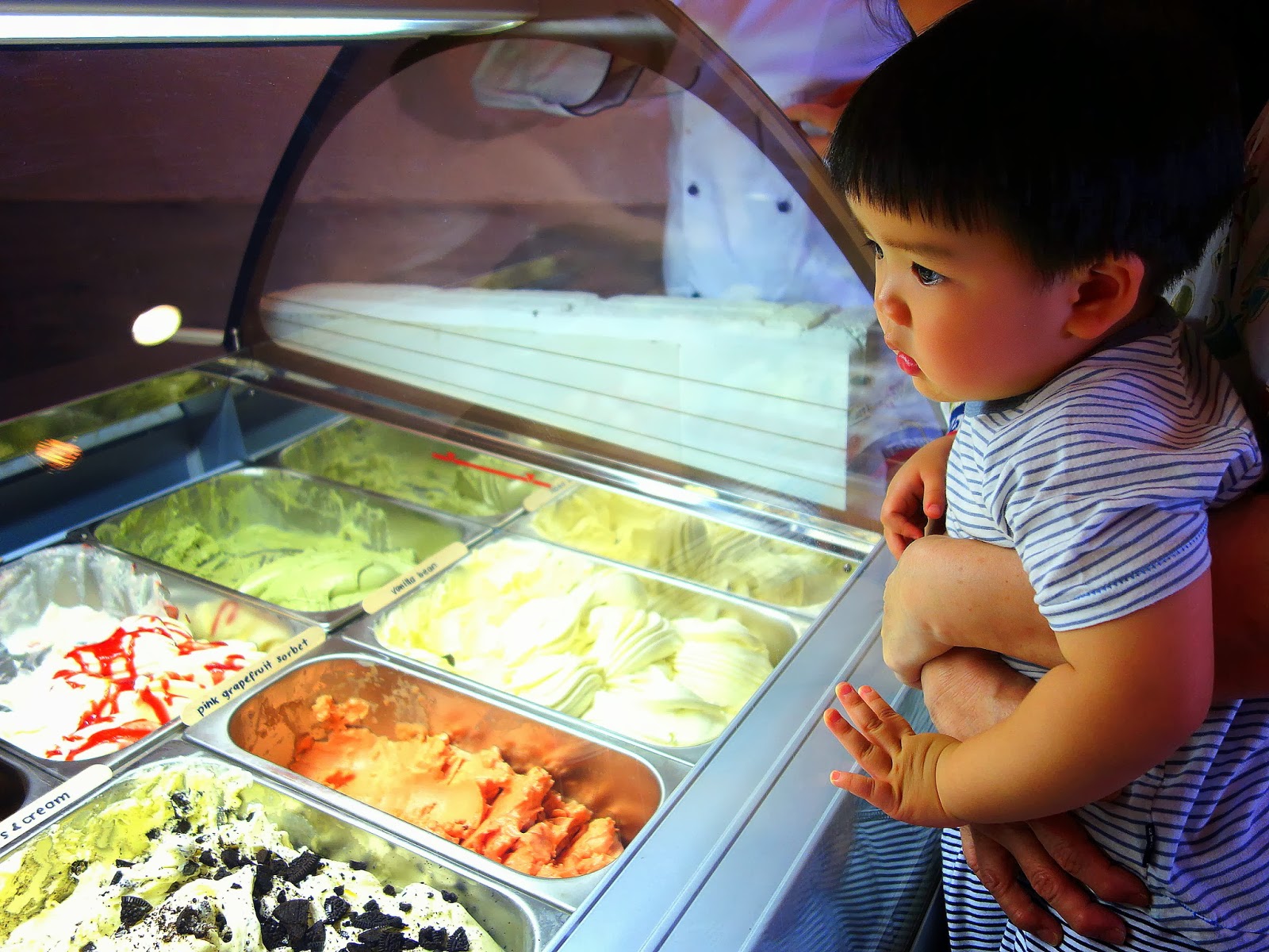 Scoops of durian and teh tarik ice cream at Inside Scoop, Kuala Lumpur