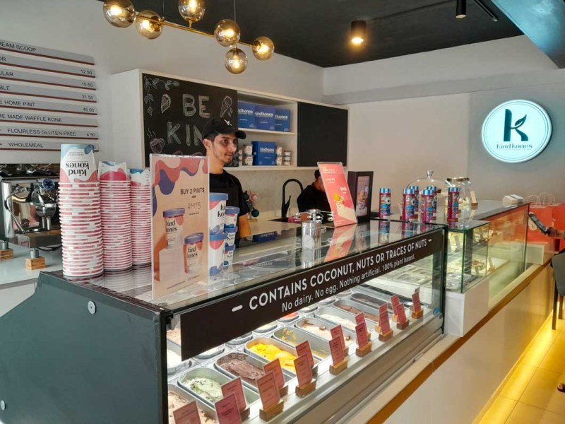 Vegan ice cream scoops at Kind Kones, Kuala Lumpur