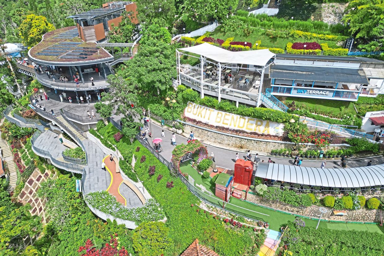 View from the top of Penang Hill overlooking George Town and the coast