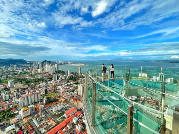 View at Rainbow Skywalk at The Top KOMTAR