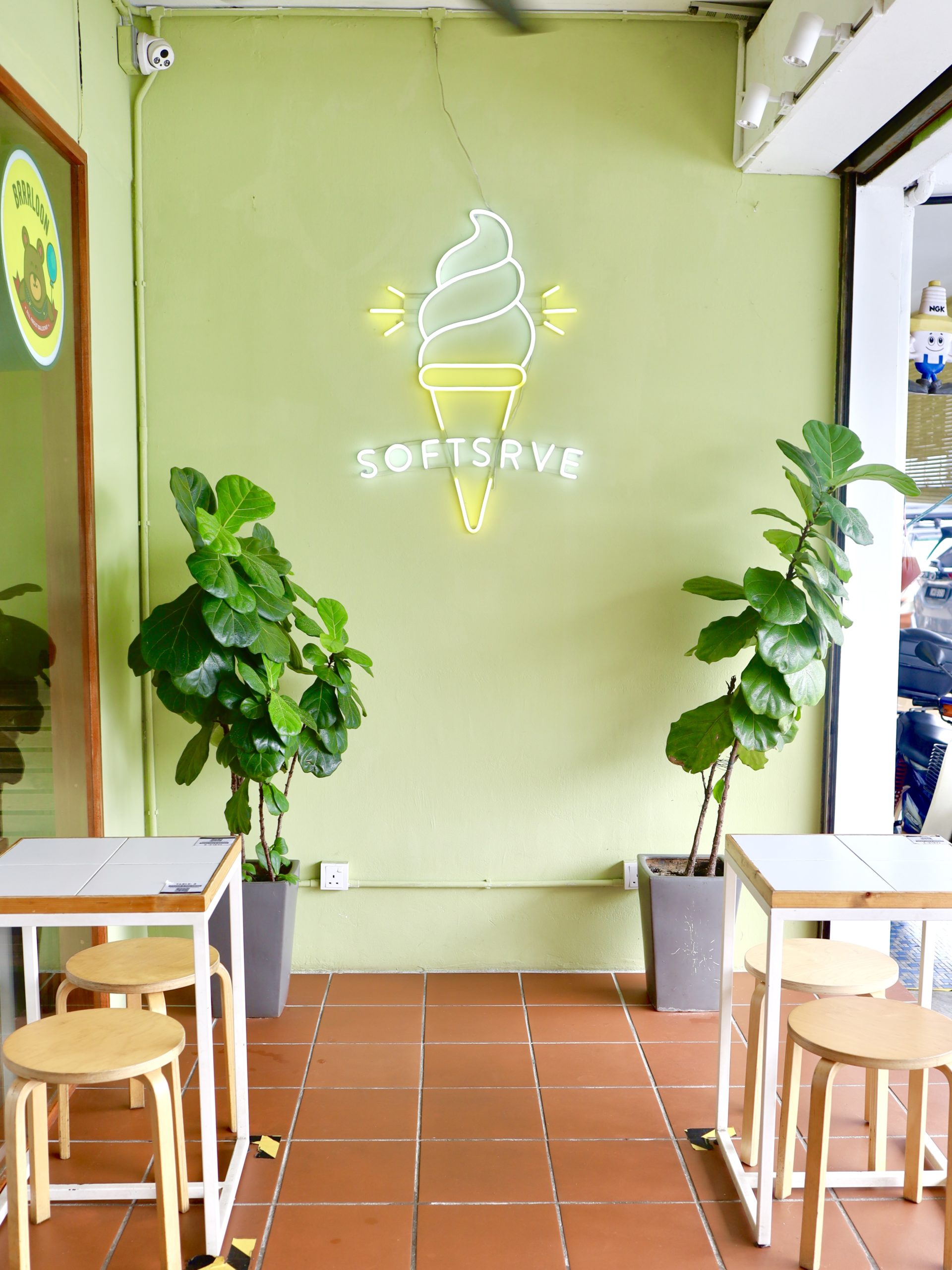 Artisanal soft serve ice cream in a cone at Softsrve, Kuala Lumpur