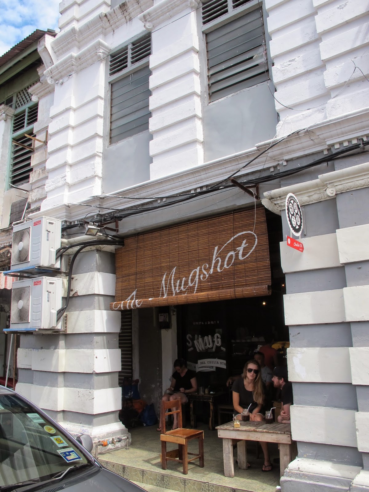Bagels and coffee at The Mugshot Cafe on Chulia Street, Penang